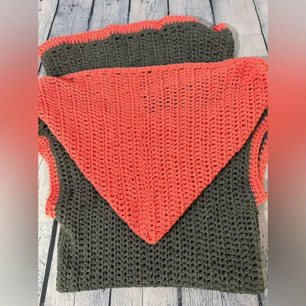 Handknit Gray Melon Cap Sleeve Pullover Hooded Boho Whimsigoth Sweater Vest S